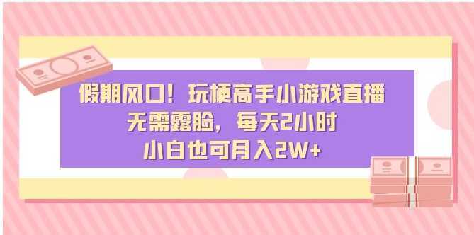 假期风口！玩梗高手小游戏直播，无需露脸，每天2小时，小白也可月入2W+