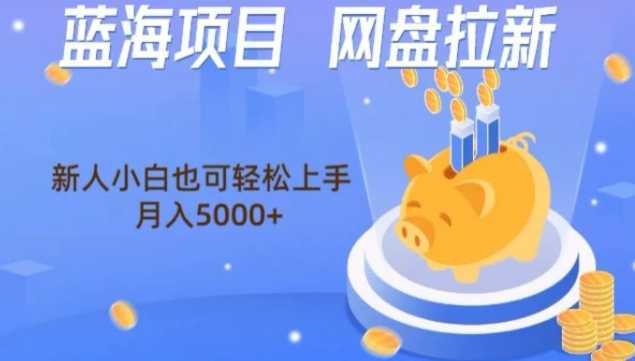 蓝海项目网盘拉新，新人小白也可操作，每月收入5000+