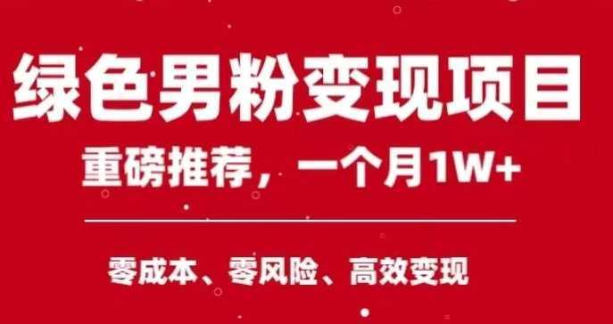 手机操作，月入1W以上副业领袖绿色男粉高客单价项目