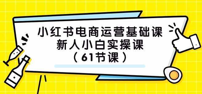 小红书电商运营基础课，新人小白实操课