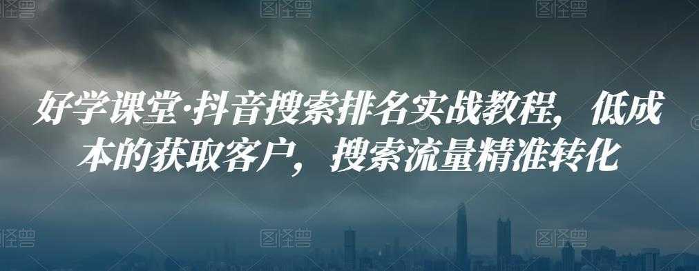 好学课堂·抖音搜索排名实战教程，低成本的获取客户，搜索流量精准转化