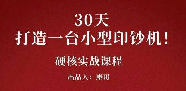 康哥30天打造一台小型印钞机：躺赚30万的项目完整复盘