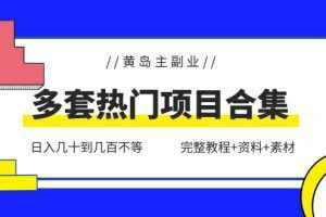 黄岛主副业多套热门项目合集：日入几十到几百不等【无水印】