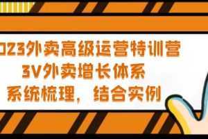 2023外卖高级运营特训营：3V外卖-增长体系，系统-梳理，结合-实例