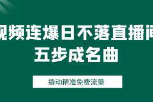 视频连爆日不落直播间五步成名曲，撬动精准免费流量