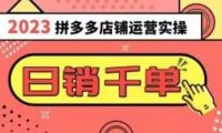 2023拼多多运营实操，每天30分钟日销1000＋，爆款选品技巧大全