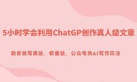 5小时学会利用ChatGP创作真人级文章，教你做写真站，权重站，公众号类AI写作玩法