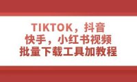 TIKTOK，抖音，快手，小红书视频批量下载工具加教程