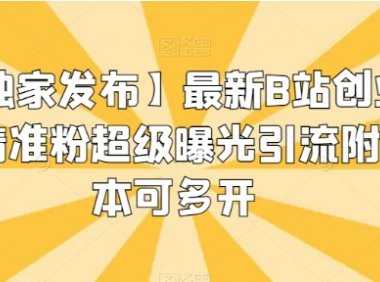 【独家发布】最新B站创业粉精准粉超级曝光引流附脚本可多开【揭秘】