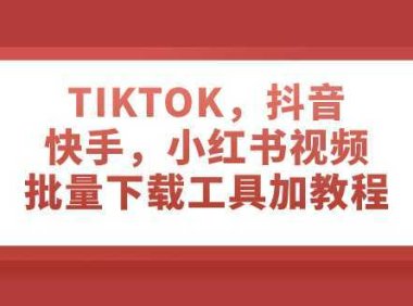 TIKTOK，抖音，快手，小红书视频批量下载工具加教程