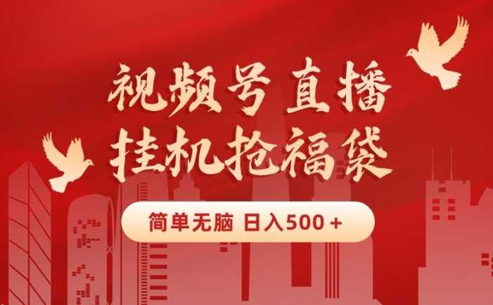 最新视频号直播挂机抢福袋项目，简单无脑，批量产出实物，轻松日入500＋