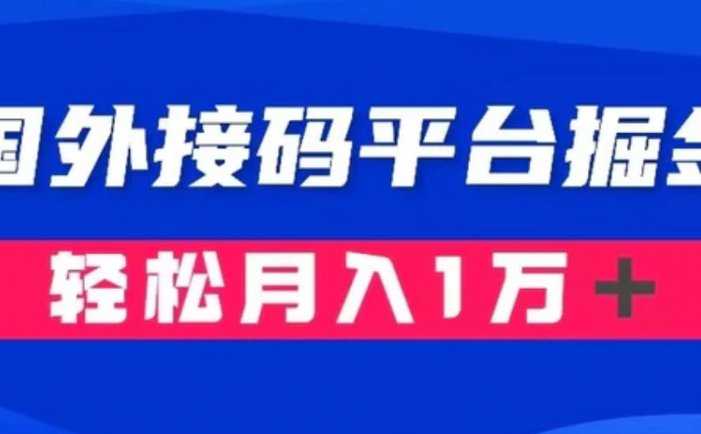 通过国外接码平台掘金： 成本1.3，利润10＋，轻松月入1万＋