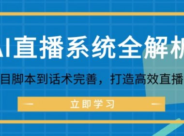 AI直播系统全解析：从项目脚本到话术完善，打造高效直播流程