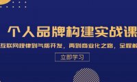 个人品牌构建实战课：从互联网规律到气质开发，再到商业化之路，全程解析