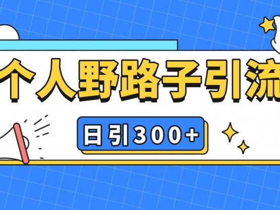 个人野路子引流日引300+精准客户，暴力截流玩法+克隆自热