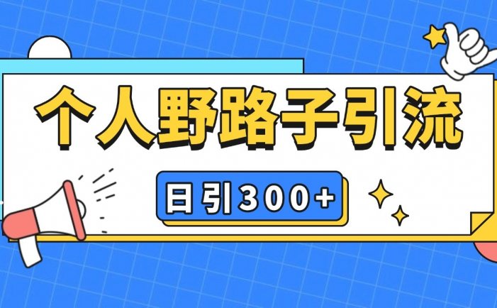 个人野路子引流日引300+精准客户，暴力截流玩法+克隆自热