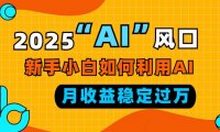 2025“ AI ”风口，新手小白如何利用ai，每月收益稳定过万