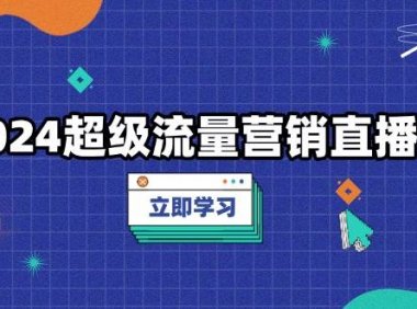 2024超级流量营销直播课，低成本打法，提升流量转化率，案例拆解爆款