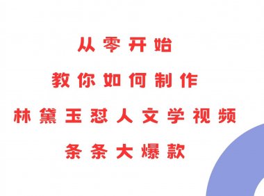 从零开始，教你如何制作林黛玉怼人文学视频！条条大爆款！